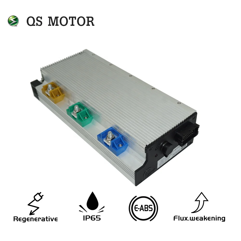 QSMOTOR 17X3.5inch 8000W V3 72V 120kph hub Motor with APT96600 controller power train kits for electric motorcycle