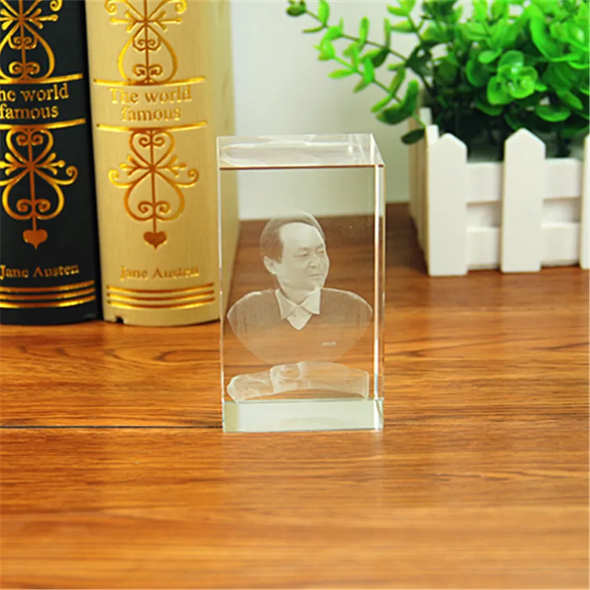 Laser photo avatar decoration ornaments 3d crystal engraving gift Polish the block