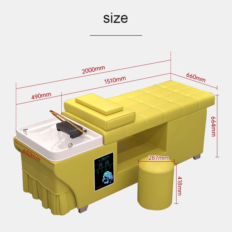 Hot selling Luxury water storage beauty bed massage bed shampoo bed 90L large capacity water tank barber store spa
