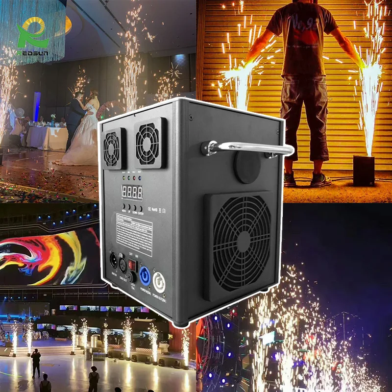 Redsun 700w cold spark machine stage party night club customized 700W dmx spinning cold spark machine