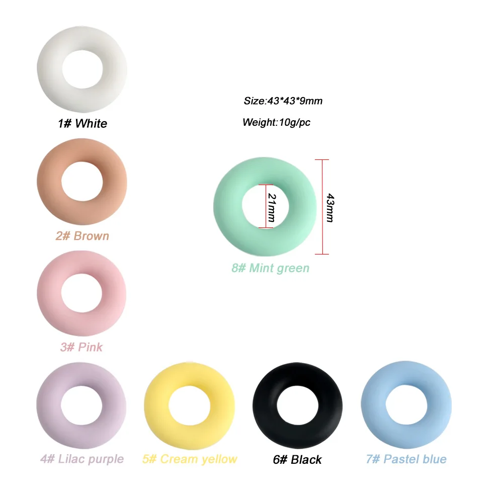 DIY Silicone Beads Bracelet Bangle  Food BPA FREE Pacifier Chain For Baby Chewing Silicone Beads Teething Donut Teether