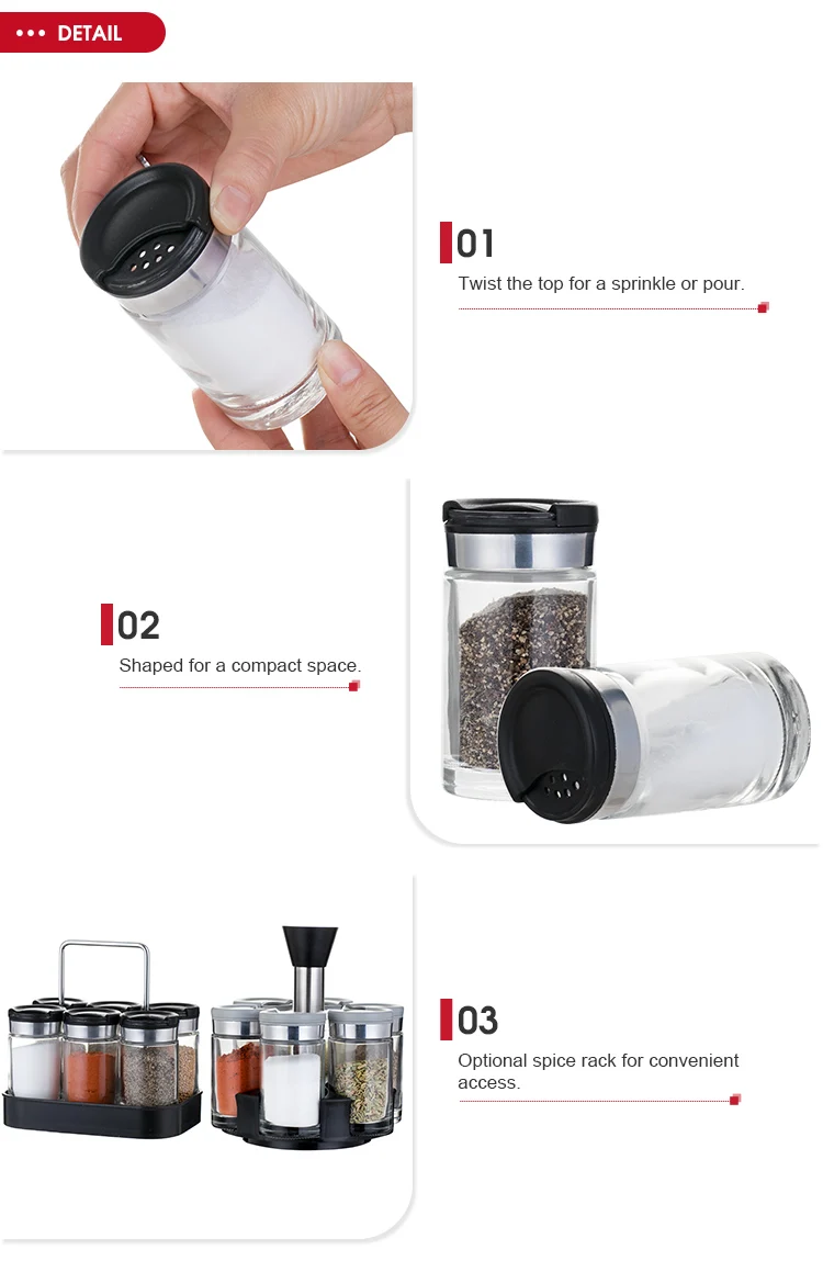 kitchen accessorie modern luxury condiment glass bottle stand with spices packaging container salt can jar porcelain set