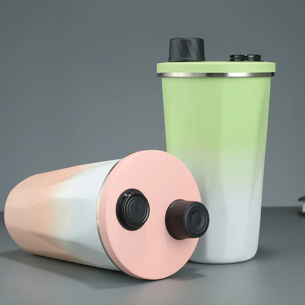Trend 2024 New Coffee Cup with Lid Thermos Bottle Stainless Steel Vacuum Insulation Travel Mug with Straw Water Bottle Drink Cup