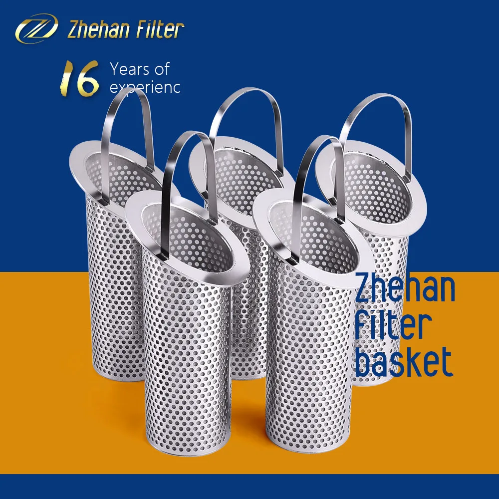 Bag Filter Punching Mesh Cylinder Rectangular Perforated Mesh Buckets Perforated Stainless Steel Baskets