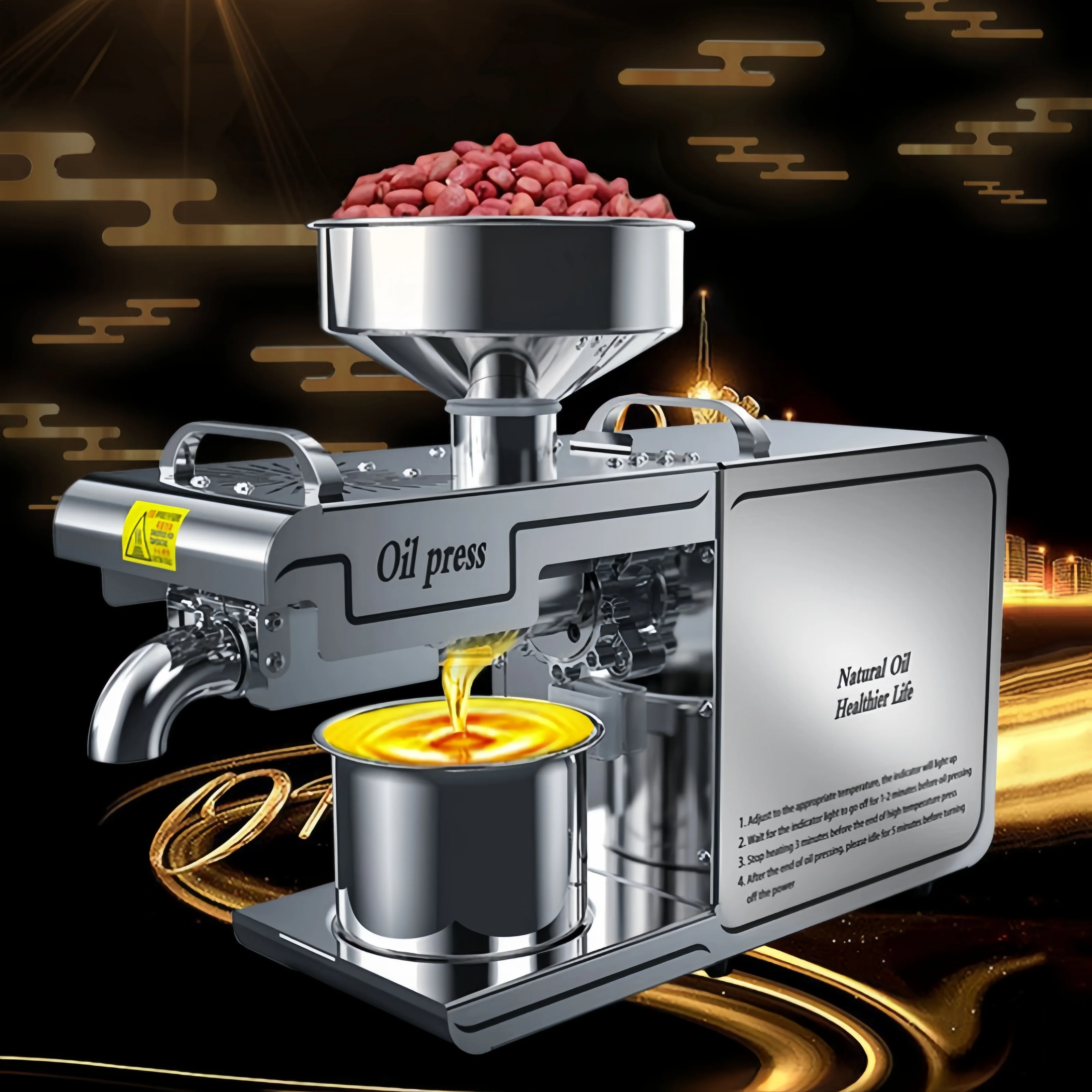 oil machine mini oil press Self-pressed oil, no additives, no pollution castor oil cold pressed organic
