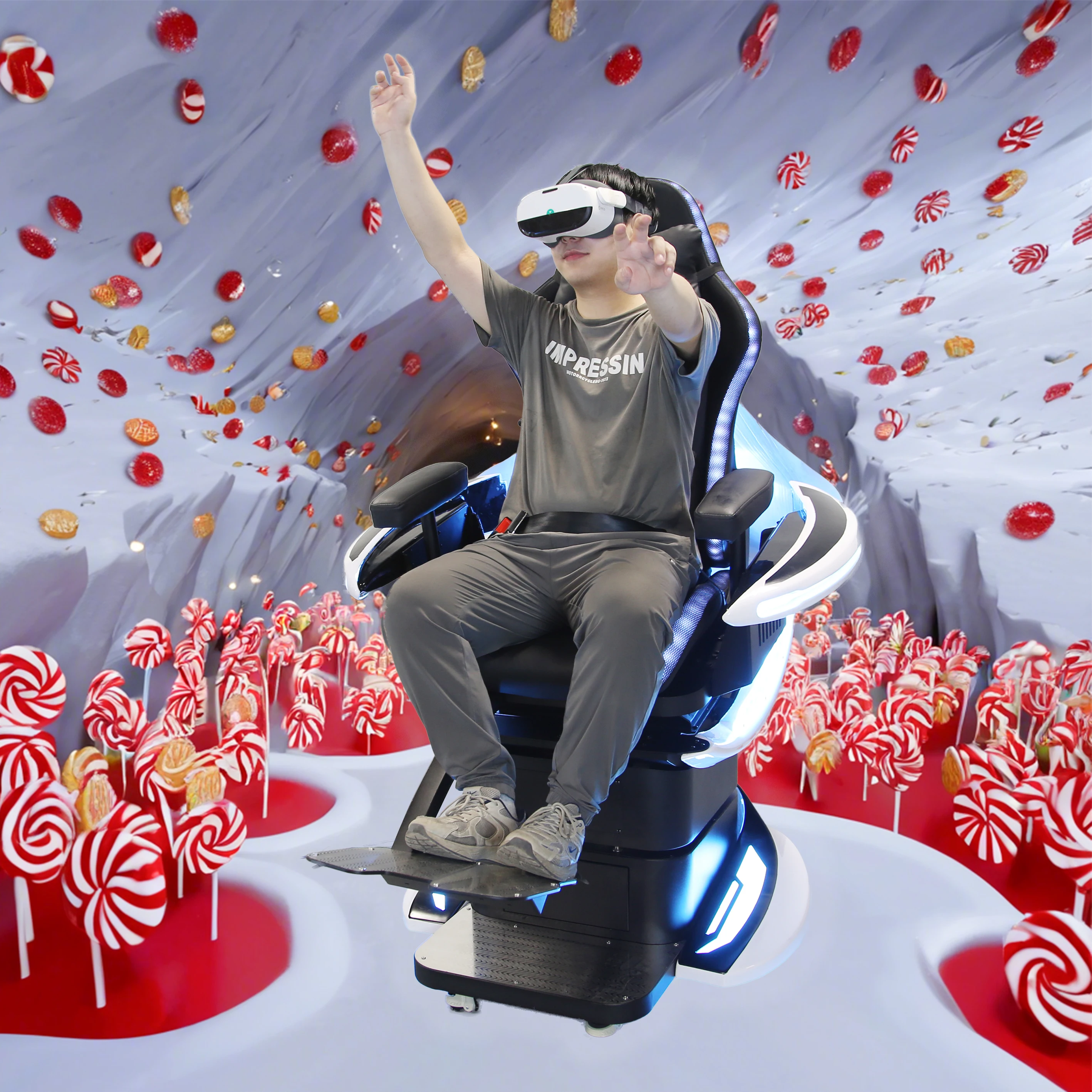 Игровое кресло YHY 9D VR игровое 1 место 360 вращение американские горки игровой автомат симулятор движения виртуальной реальности