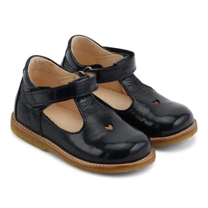 Black Patent Leather Toddler Shoes Girl Ankle Strap Fashionable Kids Children Shoes with Heart