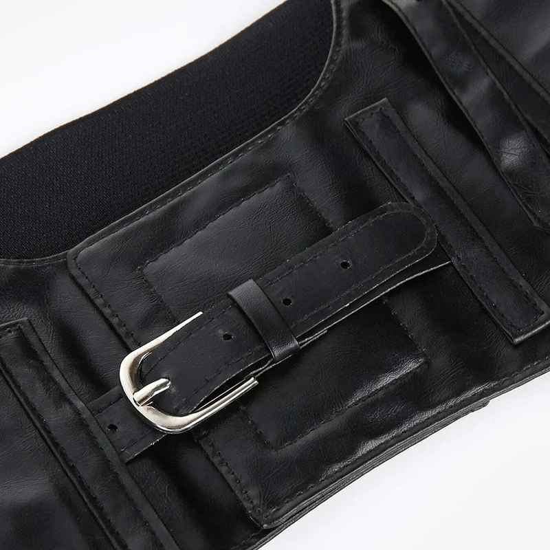 2022 Latest Product Vintage Belt Jacket Straps Adjustable Elastic Leather Suspender Black Corset Suspenders