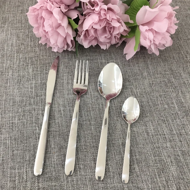 Wholesale wedding Hotel Restaurant Bulk Flatware Spoon And Fork Catering Stainless Steel Cheap Silver Set Of Cutlery