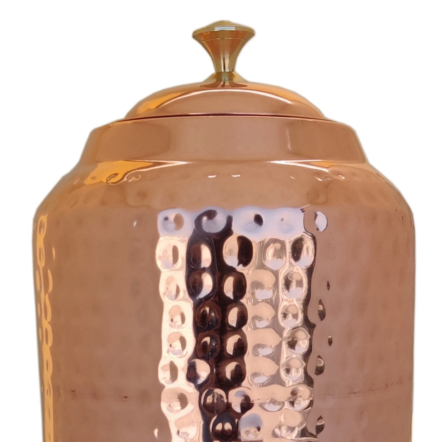 Hammered Heavy Copper Water Dispenser Container Pot with Stand 100% Pure Copper Good Health Benefits 3000 - 5000 ML