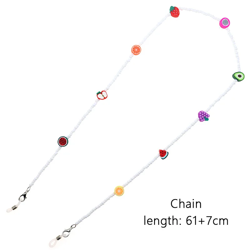 Персонализированные бусины из полимерной глины ручной работы, изысканные розовые бусины из семян, цепочка, маскировка очков, ловушка для детей
