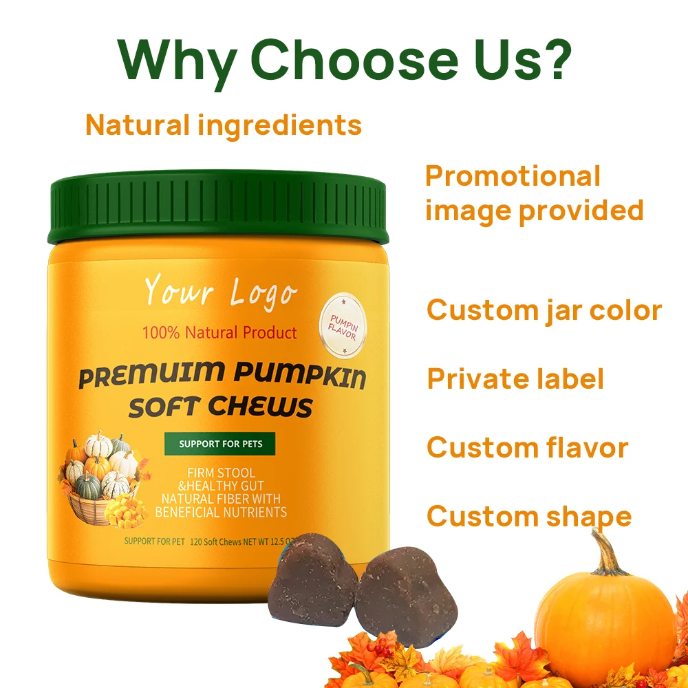 Organic Pumpkin Powder Nutritional Supplement Natural Fibre for Dogs Cats Promotes Digestive Health Care Factory Wholesale