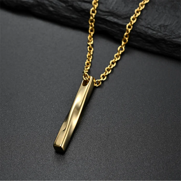ins cold wind spiral twisted titanium steel necklace trend men women unisex couple pendant electroplating alloy retro necklace