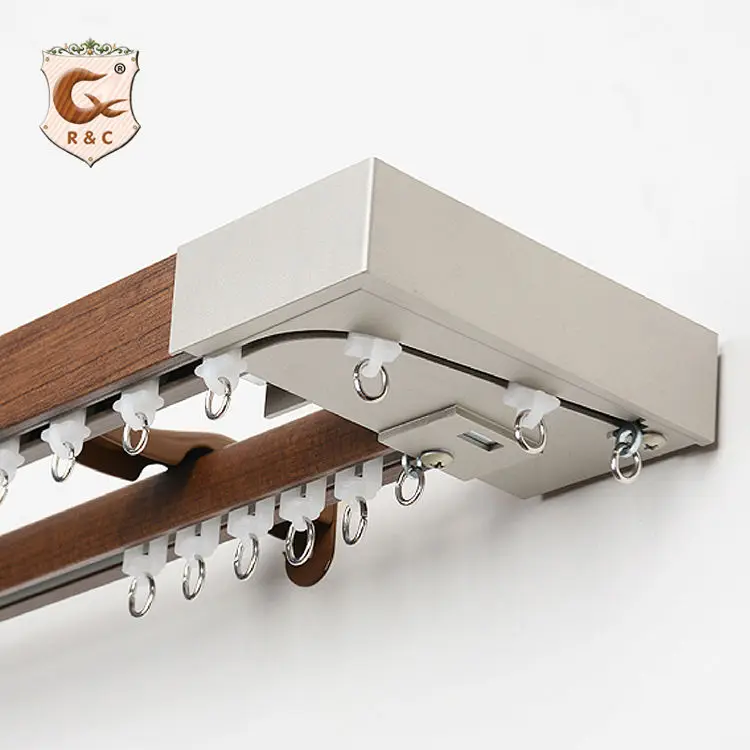 Manufacturer Custom Size Ceiling Mount Window Aluminium Curtain Rail Hotel Double Aluminium Curtain Rail Tracks