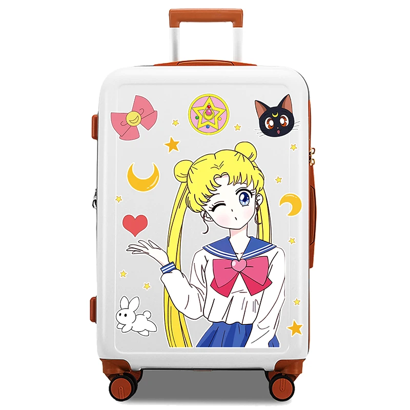 1set Sailor Moon Large Luggage Sticker Japanese Anime Cute Girly Heart Cartoon Graffiti Waterproof Decorative Sticker