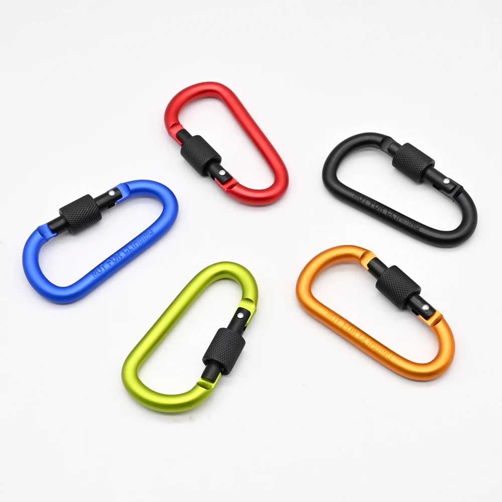 Custom Design Metal Galvanized Oval Heavy Industry Safety Screw Hook Locking Big Self-locking Carabiner