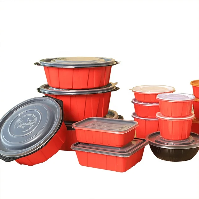 food take away plastic bowls custom logo plastic bowls with lid disposable
