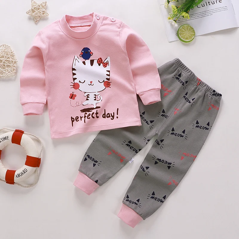 
Best Price Cartoon Kids Wear Little Boys Clothes Set Toddler Girls Pajamas Set 