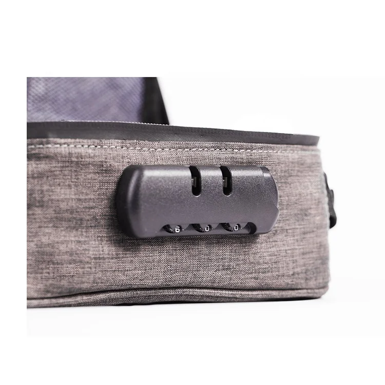 Oxford cloth Travel case carbon lined ziplock smell proof bag with Fixed partition