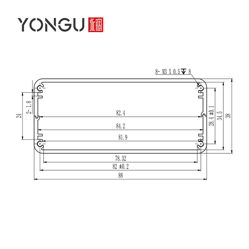 Yonggu K06 88*38mm Signal Simulator Housing Industrial Equipment Metal Box Aluminum Electronic Enclosure With Plastic Panel