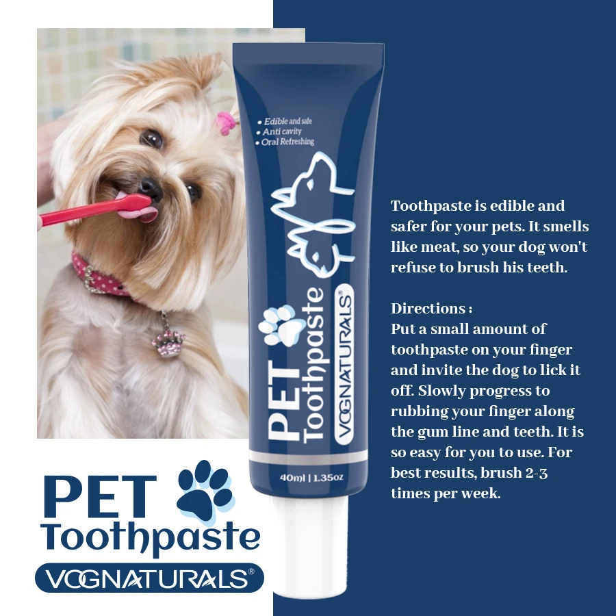Private Label Natural Dog & Cat Dental Cleaning Tooth Paste, Breath Freshener Oral Care Pet Toothpaste