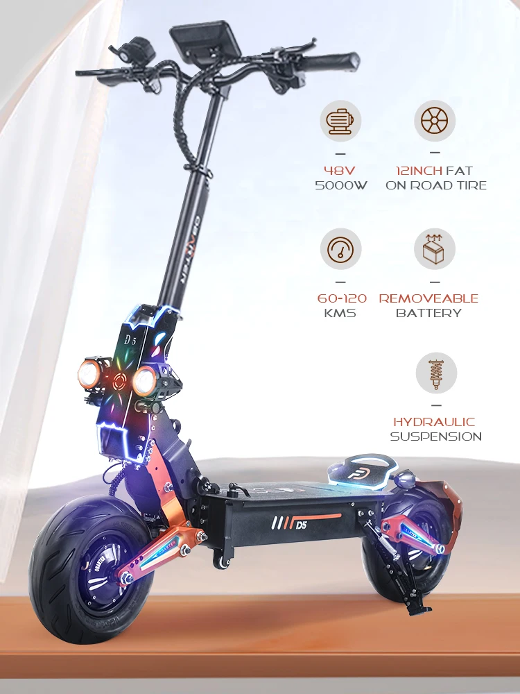 CXZN-D5 US warehouse 48V35Ah One free mail 2*2500W motor adult city commuting scooter high speed electric scooter long range