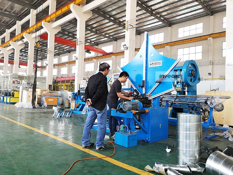 Spiro round auto duct production line steel pipe spiral tube making machine