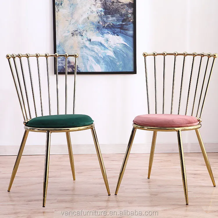 Coffee shop chair  gold metal wire chair wedding chair