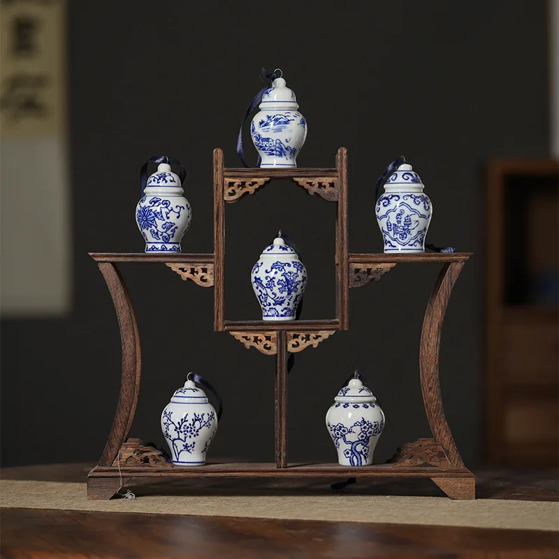 Jingdezhen синий и белый фарфор маленький общий кувшин креативная маленькая фляжка фарфоровая Рождественская елка украшения