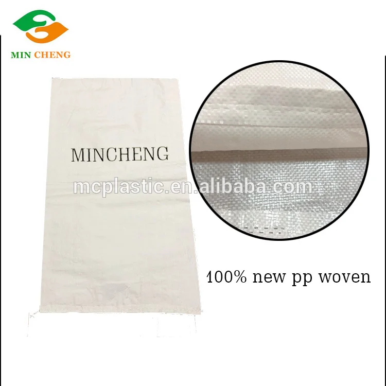 mincheng new material pp woven plastic white bag cheap 25kg cement sacks