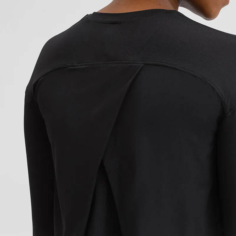 Custom Printed Womens Plain Long Sleeve Oversized Crop Tops Yoga Fitness Gym T-Shirt Logo Sportswear Tshirt For Women