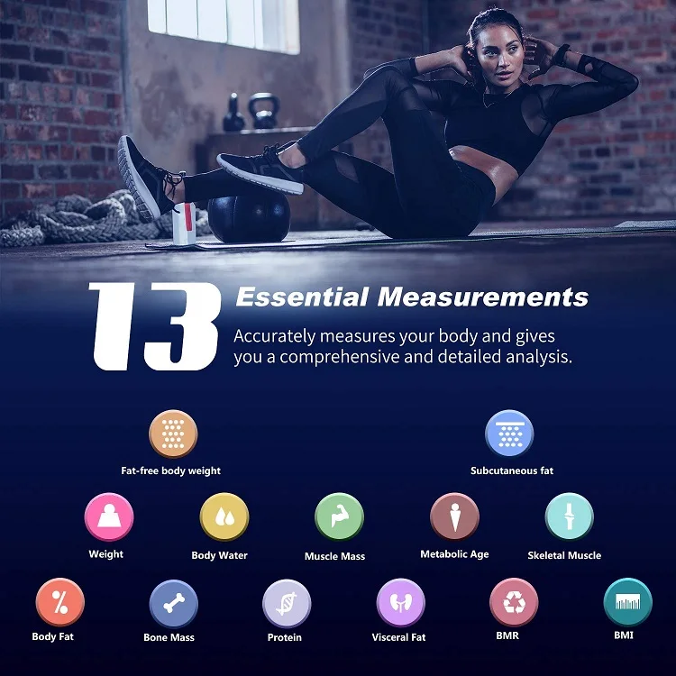 Smart App Android IOS Weighing Scale 180kg/396lb LED  Fat Balance Digital Electronic BMI Digital Body Weight Bathroom Scale