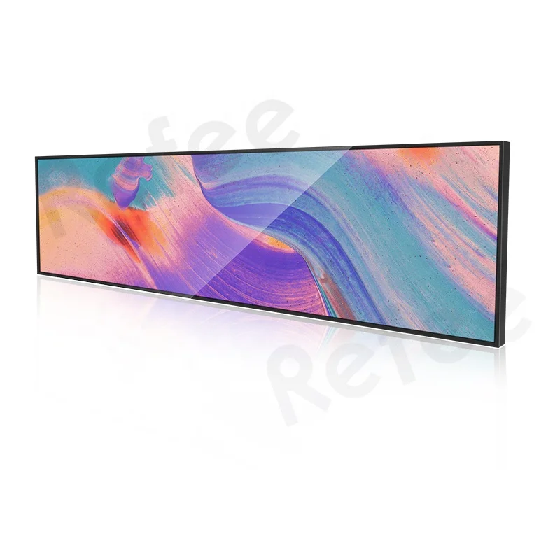 Refee stretched 24 28 37 43 inch digital screen wifi network Android os  lcd advertising display supermarket shelf edge