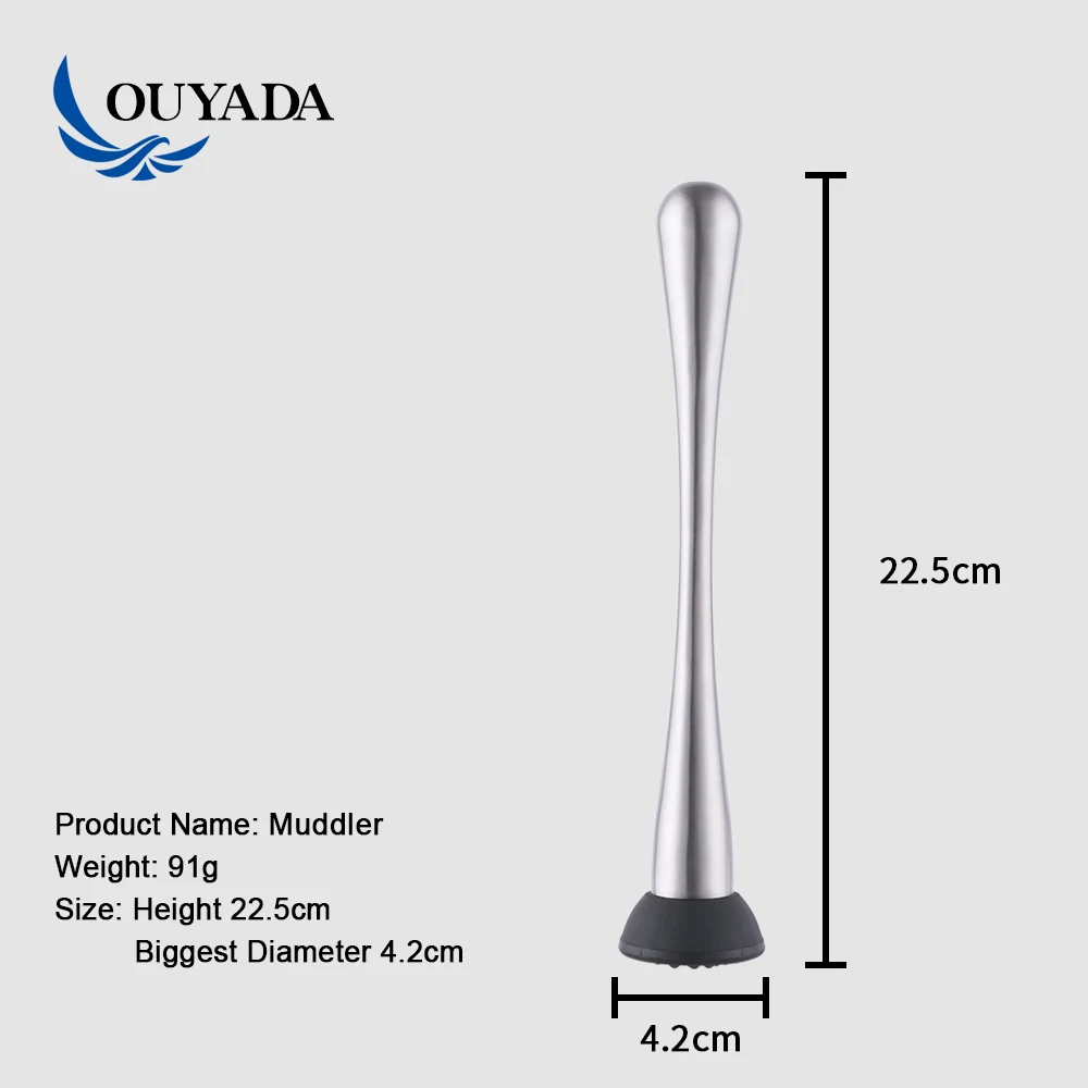 
Factory Direct custom manufacturer long cocktail wood muddler 