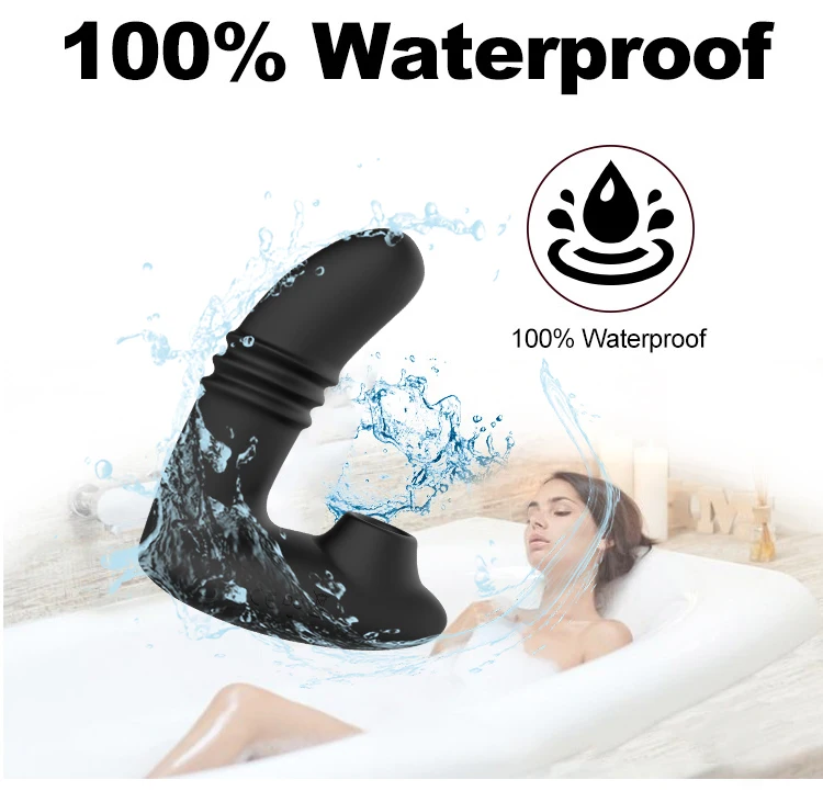 Retractable thrusting double vibration male female adult masturbation prostate massager G-spot Massage anal plug adult toy