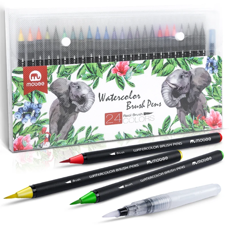 Painting set 24colors rotuladores calligraphy water based marker watercolor brush pens for coloring