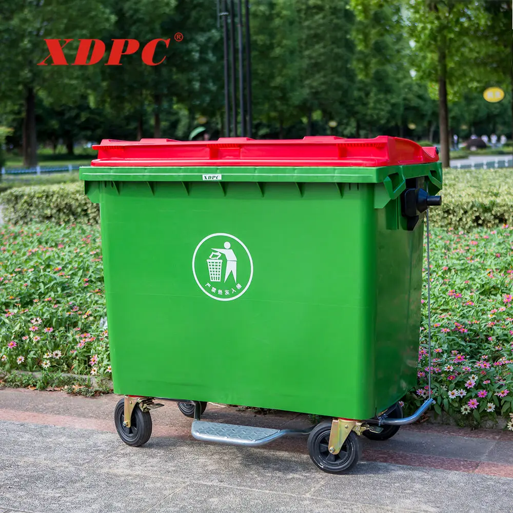 1100 liter dustbin plastic 4 wheel outdoor garbage wheelie bin dustbin garden rubbish carts with