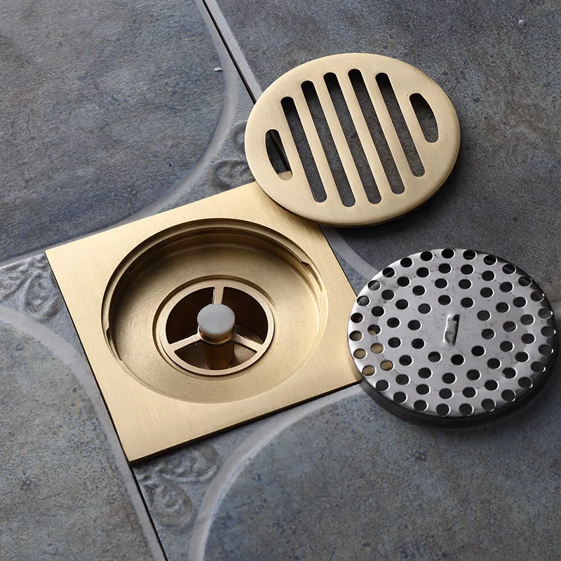 Hot selling brass bathroom antique floor drain copper shower drainer bath floor drain cover
