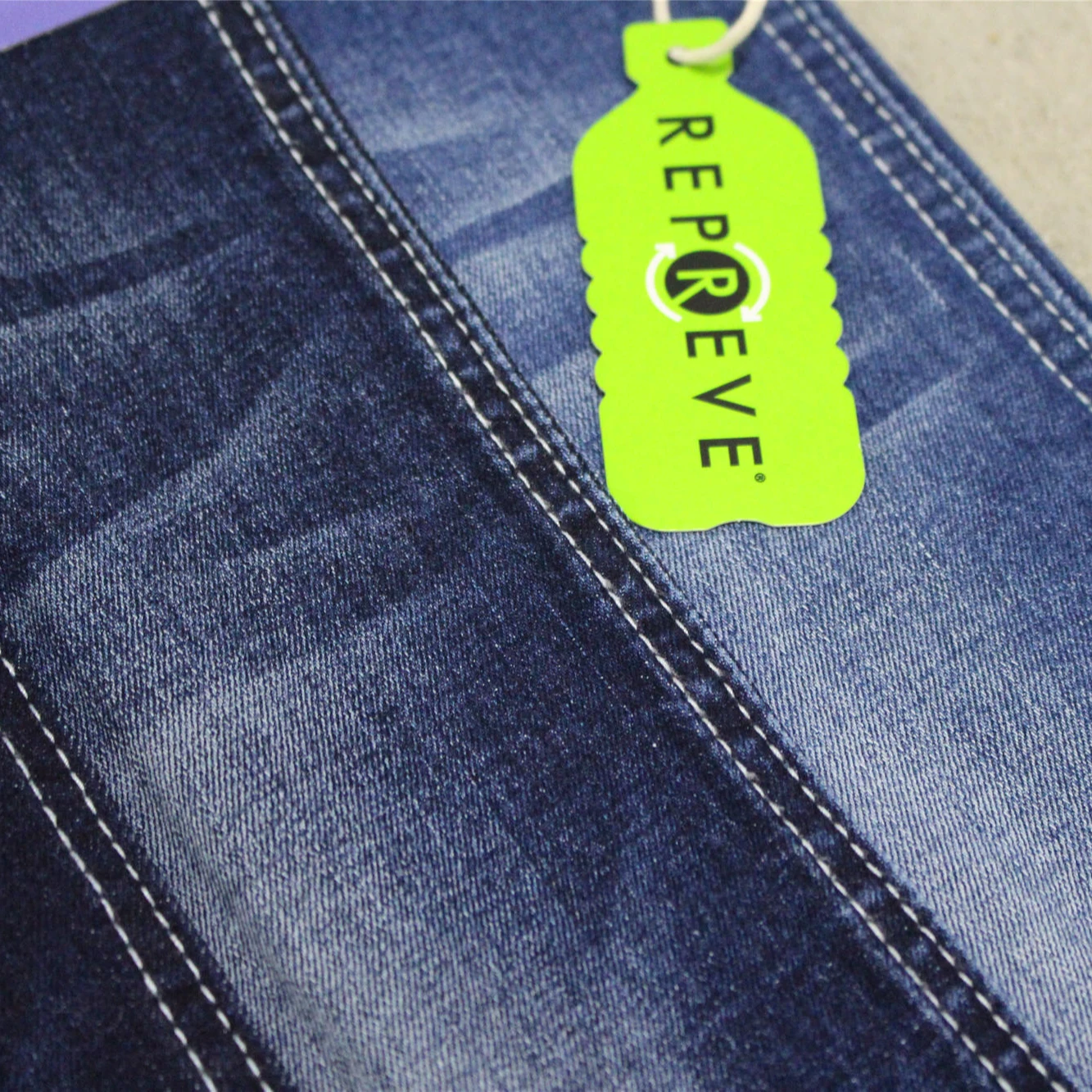 GRS repreve sustainable cotton slub stretch slub denim fabric