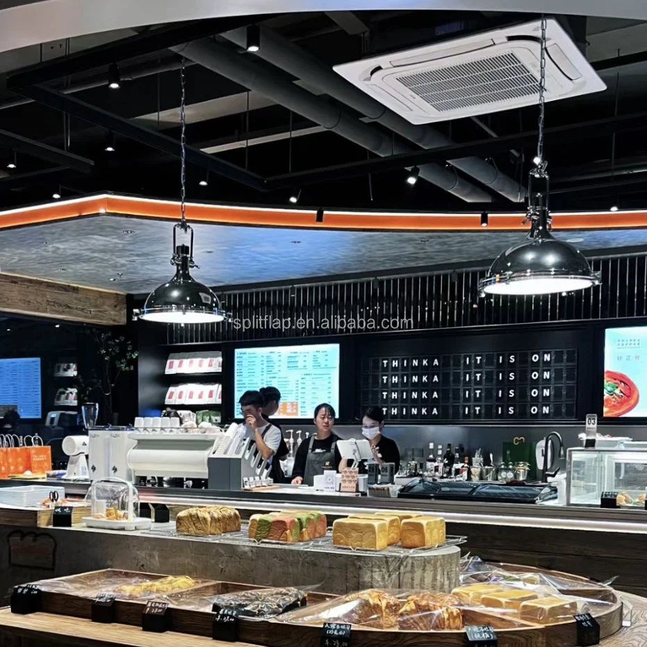 restaurant menu split flap board  flap message board split flap display