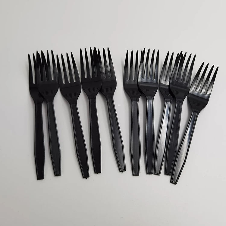 mini utensil black food plastic forks spoons knife