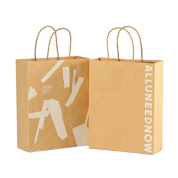 KM Wholesale Kraft Paper Bag Gift Packaging Shopping Handbag Packing Bags