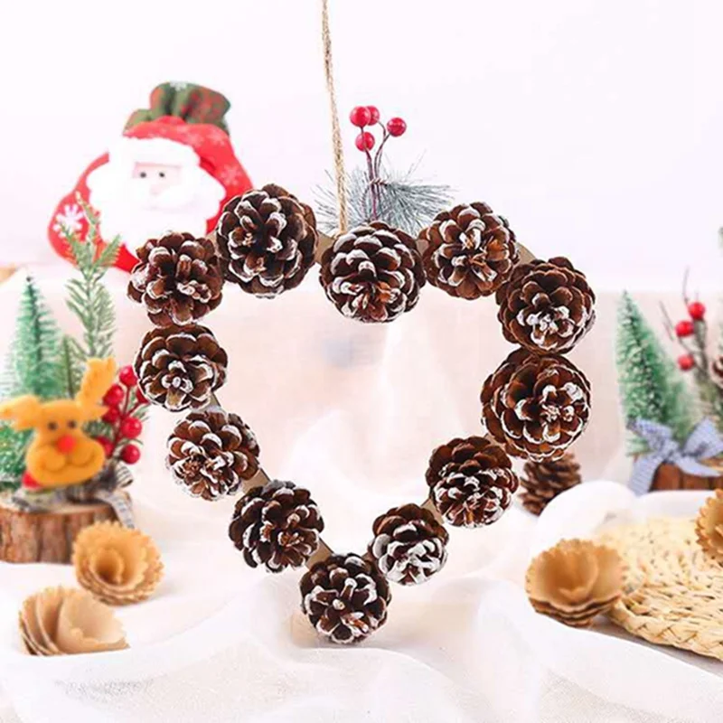 Natural Dry Pine Cones Nuts Wooden Craft Christmas Wall And Door Hanging Wedding Decorations
