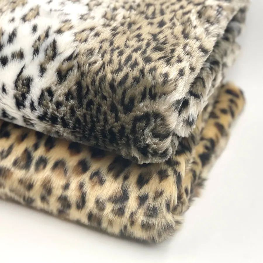 Wholesale Shoes Garments Upholstery 3mm 4mm 5mm hair animal leopard jacquard faux fur plush fabric