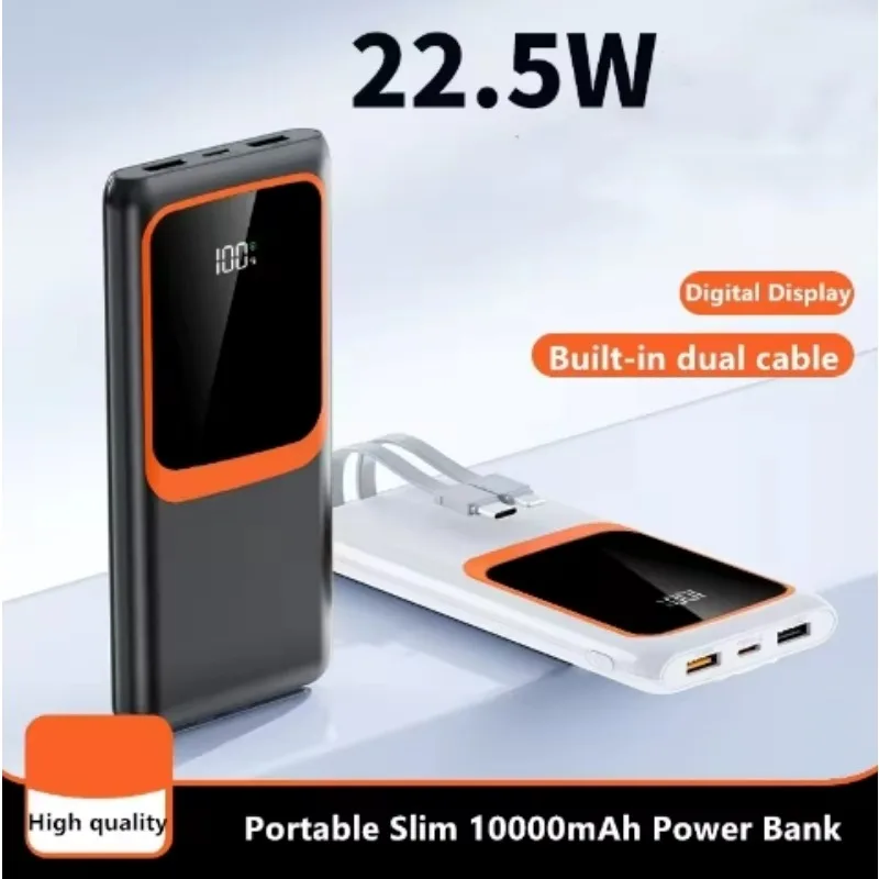 Top Selling Products 2024 Power Bank With Built-In Cable 10000/20000mah Fast Charging Led Display For Mobile Phones