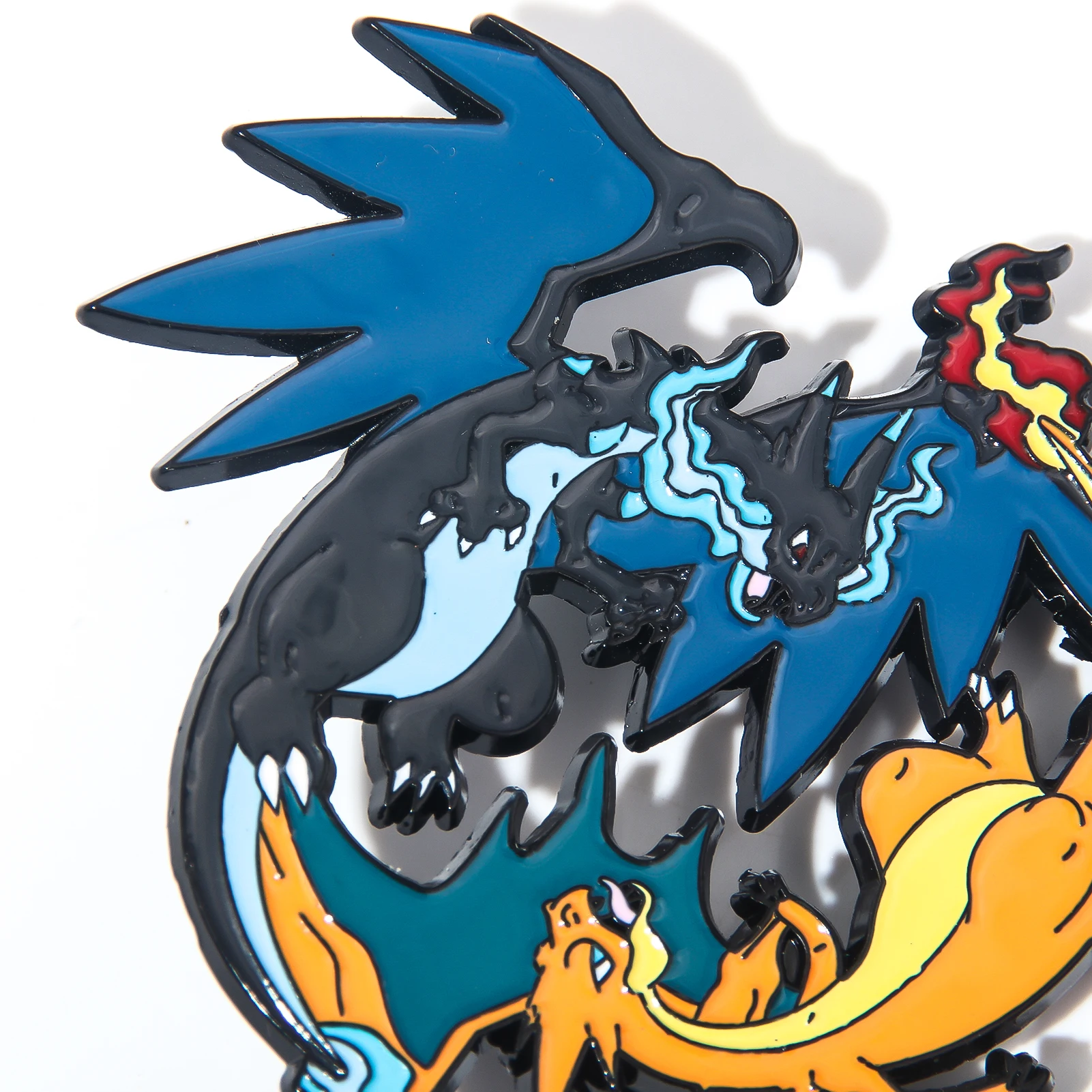 The Latest Style Fire-breathing Dragon Button Pin Badge Brooch Mega Evolution Poke mon Enamel Badge