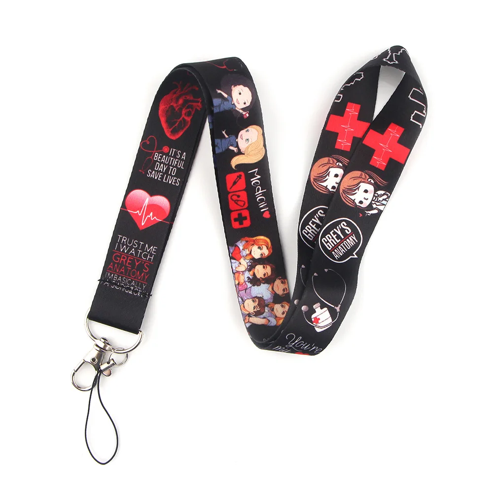 
New Design No MOQ High Quality Nurse Doctor Lanyard for ID Badge Cartoon Mobile Phone Strap Key Chains Neck Lanyard 