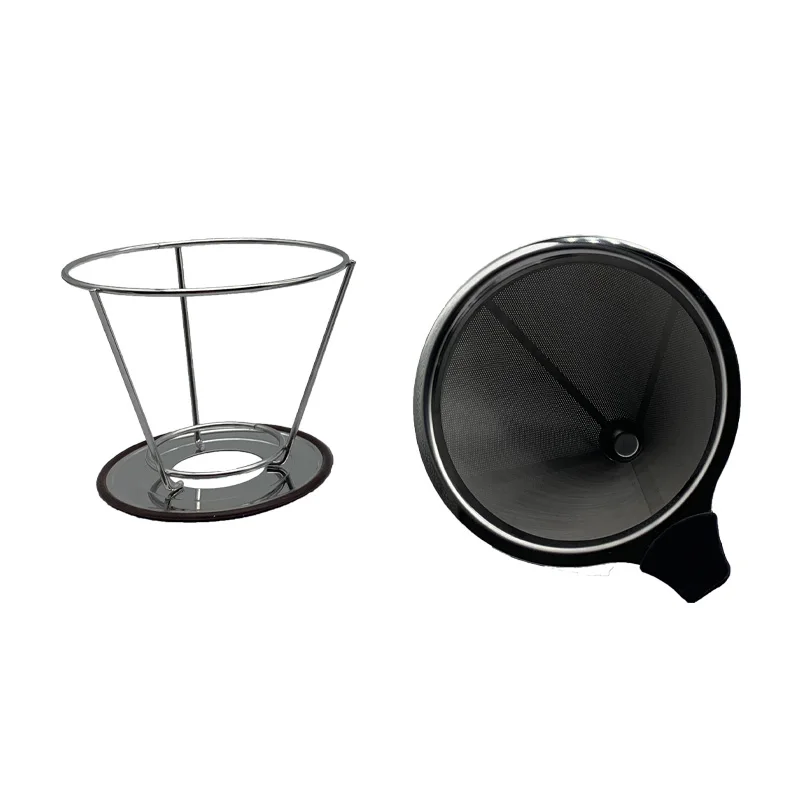 domestic  Coffee Filter Fine Mesh Reusable Stainless Steel Pour Over Coffee Dripper Cone Filter  Coffee Maker