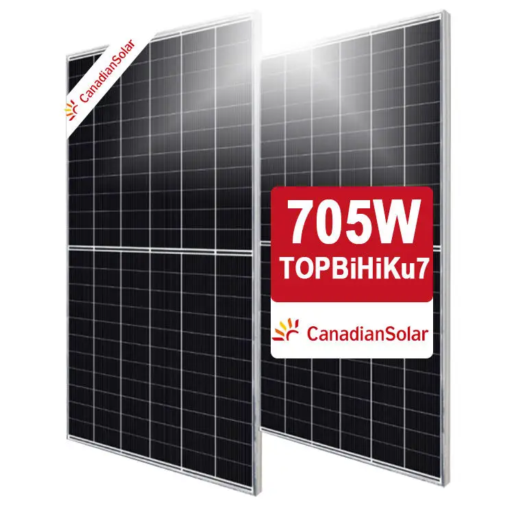 Канадская солнечная панель Topbihiku7 N-типа бифациальная 660w 680w 690w 695w 700w 710w 715w 720w цена 1000w высокая мощность