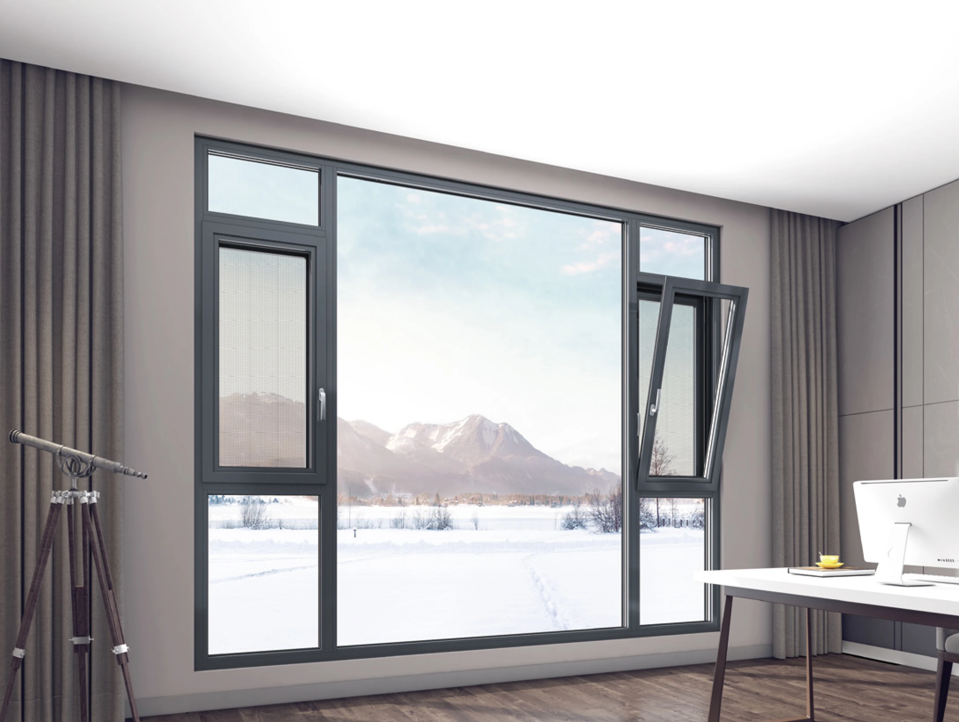 modern style aluminum garden window with casement windows system for house in the uk
